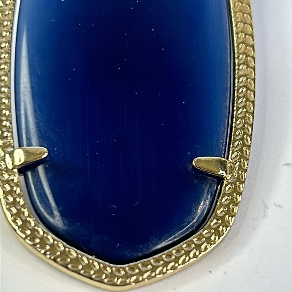 Kendra Scott 14K gold plated navy earrings 2" Statement Earrings - Picture 4 of 6